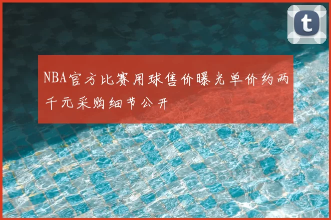 NBA官方比赛用球售价曝光单价约两千元采购细节公开