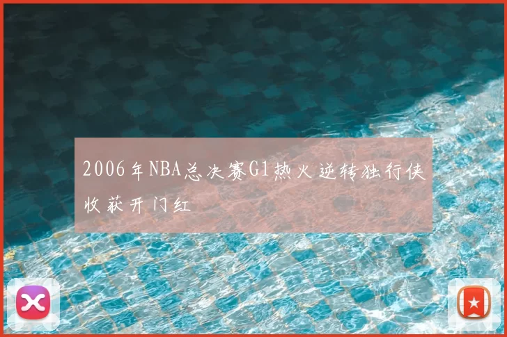 2006年NBA总决赛G1热火逆转独行侠收获开门红